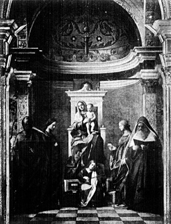 MADONNA AND CHILD WITH SAINTS FROM THE PAINTING BY
GIOVANNI BELLINI
In the Church of S. Zaccaria