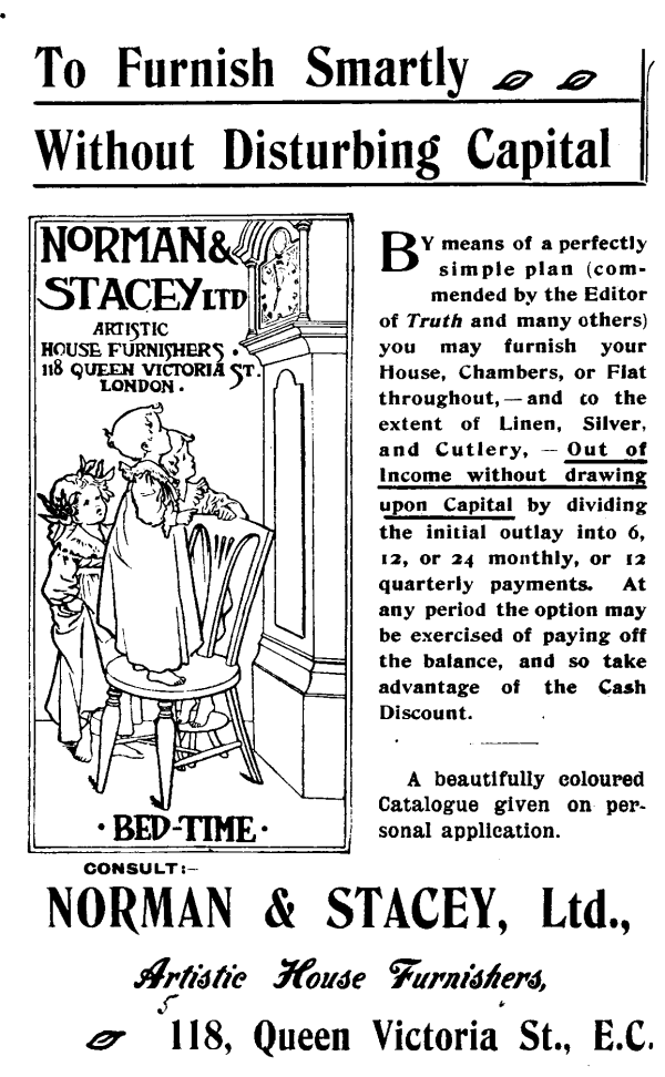 Advertisement for Norman Stacey Ltd. (text below)