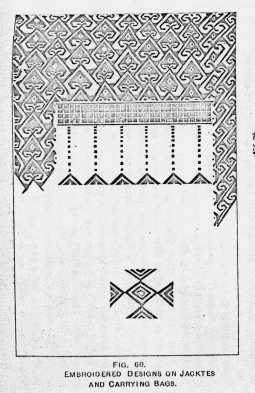 FIG. 60. EMBROIDERED DESIGNS ON
JACKTES[sic] AND CARRYING BAGS.