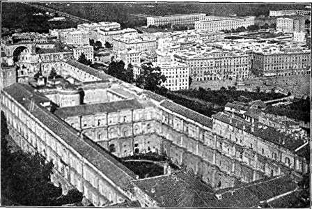 THE VATICAN

A bird's-eye view from the dome of St. Peter's.
COPYRIGHT BY UNDERWOOD & UNDERWOOD, N.Y.