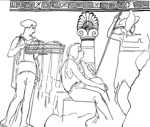 FIG. 11.—ATTIC GRAVE PAINTING.


(FROM BAUMEISTER.)