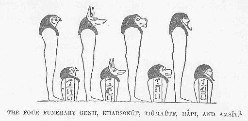 204.jpg the Four Funerary Genii, Khabsonf, Timatf,
Hapi, and Amst. 1 
