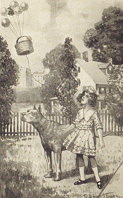 ABOVE HER HEAD FLOATED THE BASKET WITH LILY IN IT.