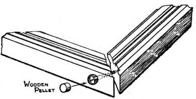 Fig. 357.—Method of Pelleting the Corner of a Mitred
Picture Frame.