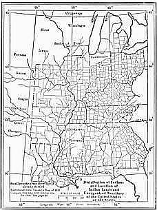 Distribution of Indians and location of Indian lands and Unorganized Territory of the United States or States