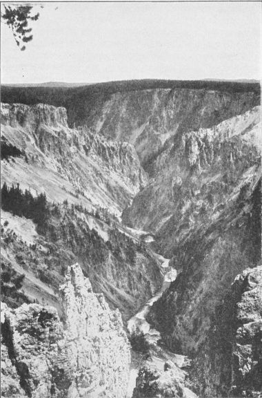 The Yellowstone National Park, Wyoming Looking down canyon from Grand Point