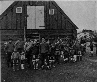 A group of Eskimos in south Greenland