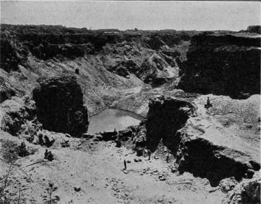 Open workings of the diamond mine, Kimberley