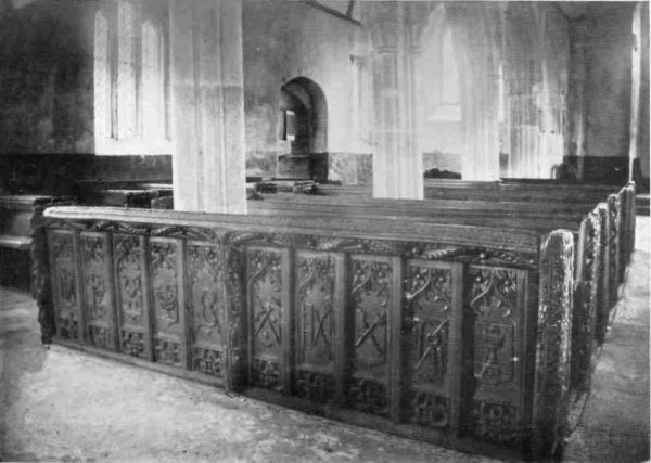 BENCH-ENDS IN MULLION CHURCH.