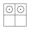 Diagram representing x exists with and without y