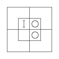 Diagram representing x m exists and all m are y