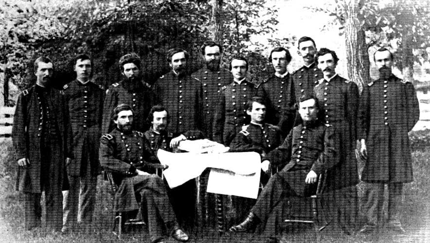 BRIGADIER-GENERAL G. M. DODGE AND STAFF AT CORINTH, MISS.