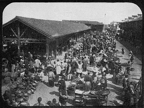 MARKET SCENE IN SHANGHAI.