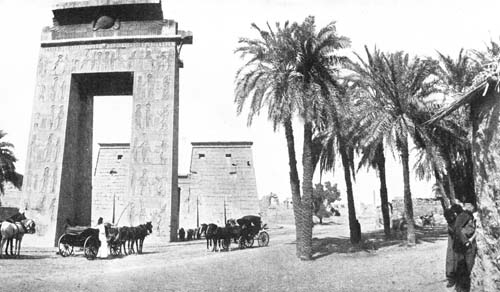 THE HUGE PROPYLON OR OUTER GATEWAY AT KARNAK.