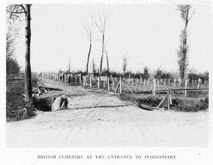 BRITISH CEMETERY AT THE ENTRANCE TO PLOEGSTEERT