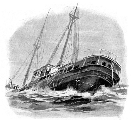 THE "CITY OF SAVANNAH," WRECKED IN THE GREAT STORMS OF
1893.