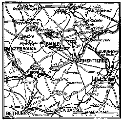 DETAIL MAP OF FLANDERS SECTOR AND BATTLE AROUND
ARMENTIERES