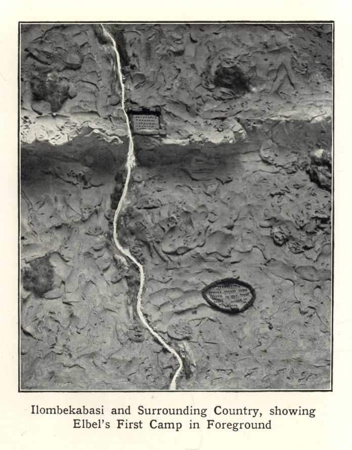 Ilombekabasi and Surrounding Country, showing Elbel's First Camp in Foreground