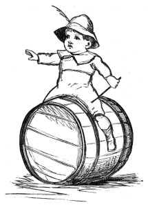 Tom sitting on a barrel