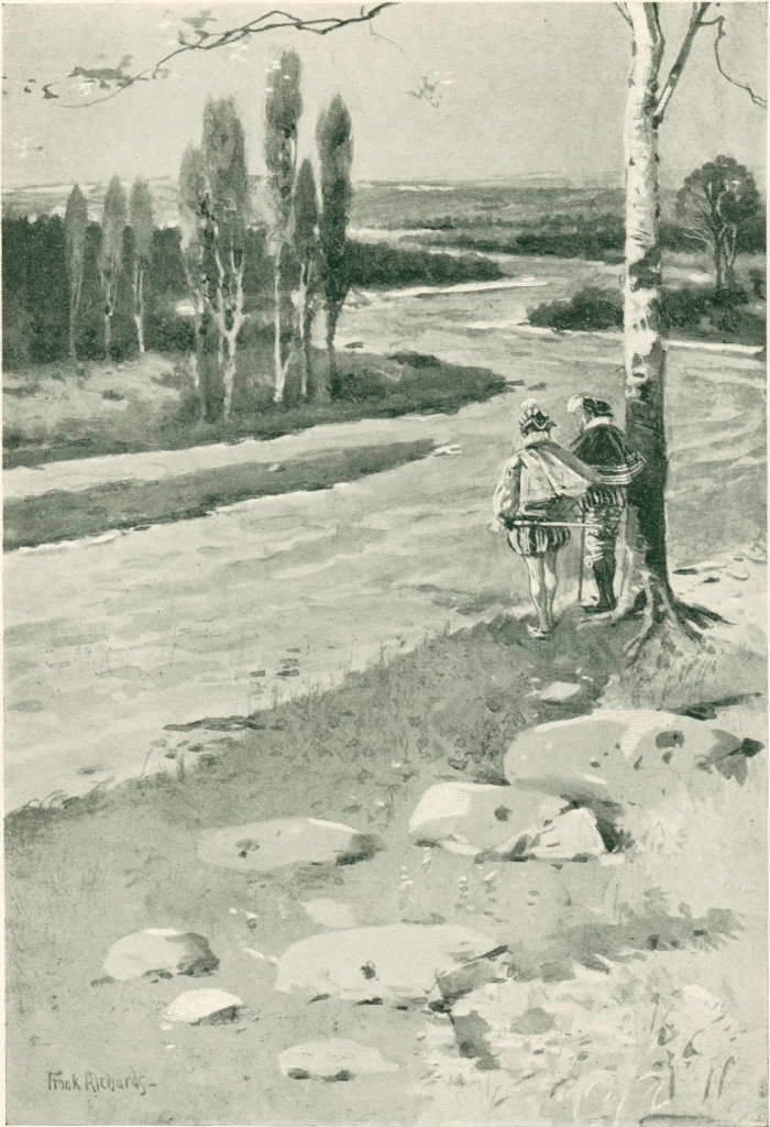 They stood ... looking down at the rushing river.