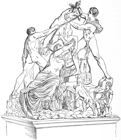 Fig. 238.—The Farnese Bull of Apollonios and Tauriscos.
(In Naples.)