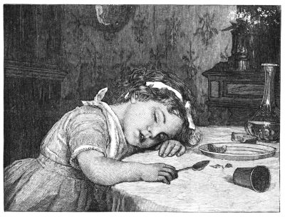 Girl asleep on the table