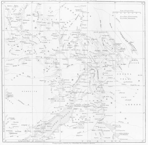 A MAP OF EMIN PASHA’S PROVINCE. Copyright, 1890, by Charles Scribner’s Sons.