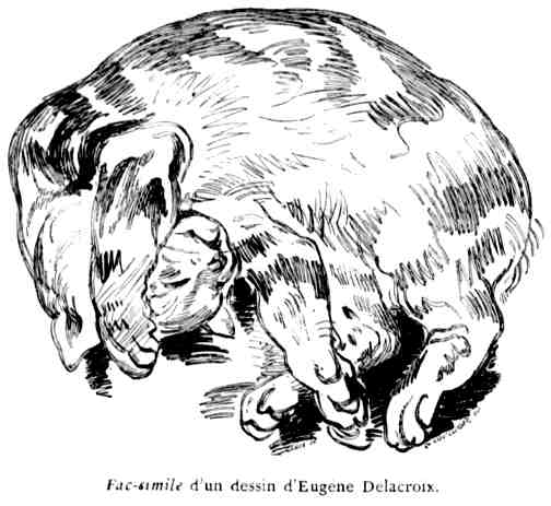 Fac-simile d'un dessin d'Eugène Delacroix.